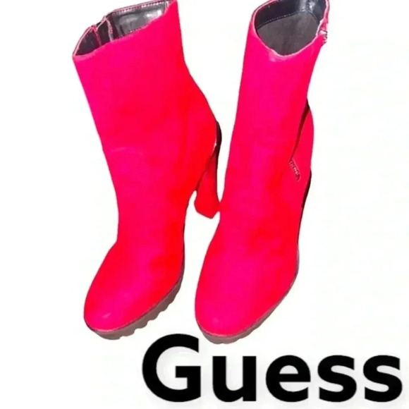 Guess Red Suede Boots - Picture 1 of 10